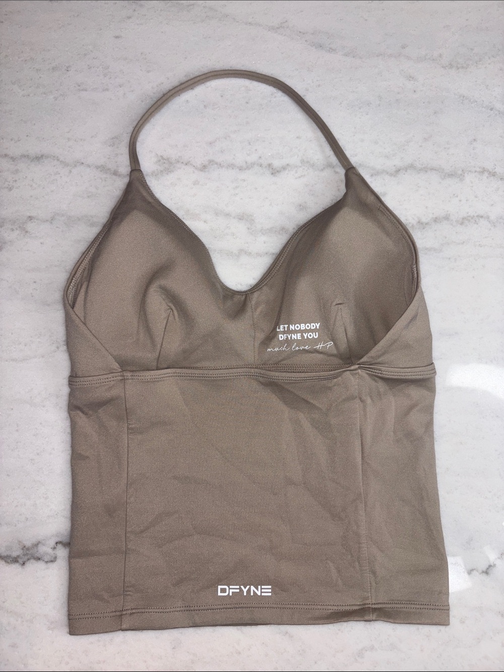 DFYNE Hannah Pearson Halter Neck Longline Top OAT SMALL NWT - Picture 4 of 5
